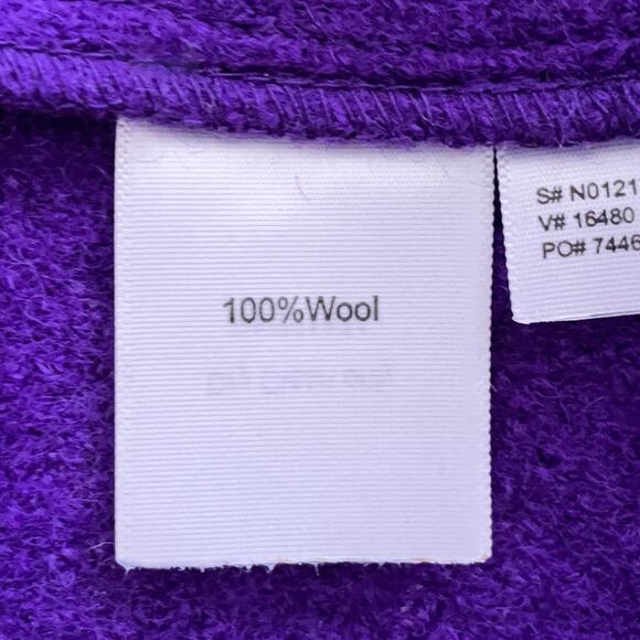 Vintage 100% Felted Boiled Wool Blazer Jacket M/P Purple Retro Grunge Coat - Picture 6 of 9